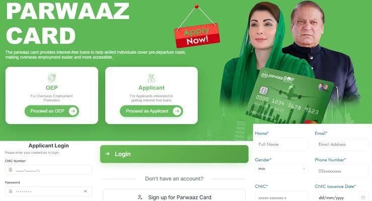 how to apply parwaz card