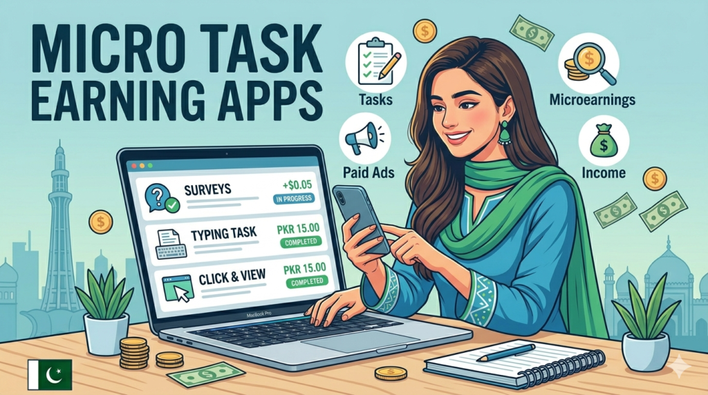 micro task earning apps in pakistan online jobs without skills