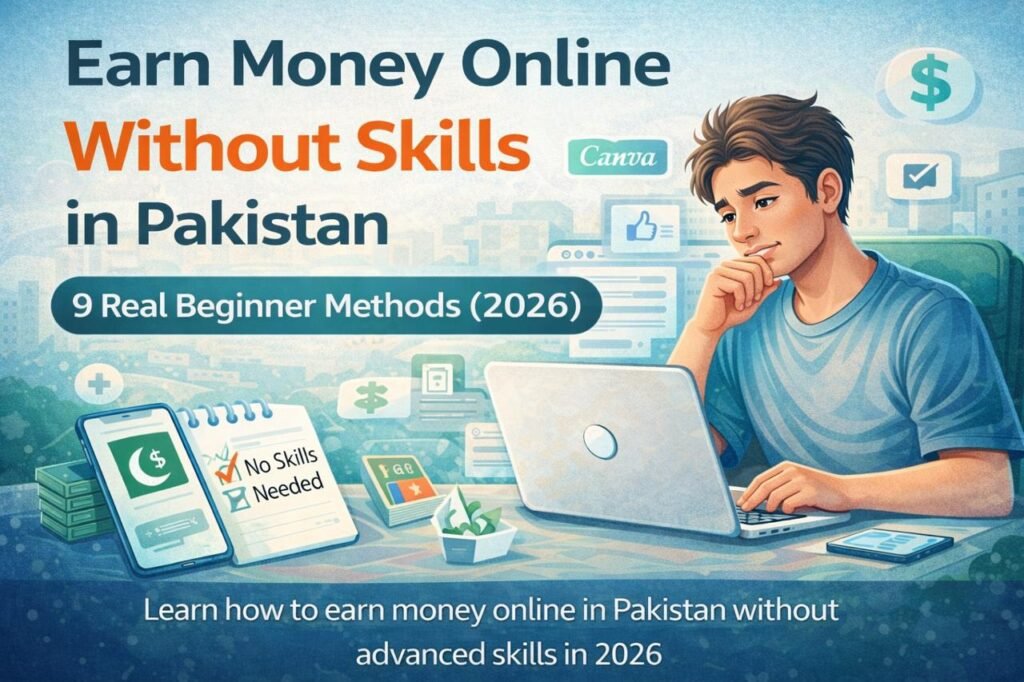 Earn money online without skills in pakistan 2026