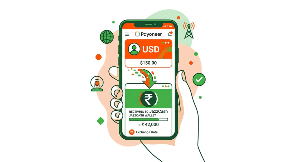 Payoneer se JazzCash mein dollar withdraw karne ka tarika Pakistan