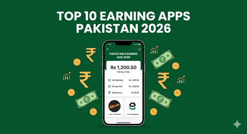 Top 10 daily withdrawal earning apps in Pakistan 2026 - real verified no investment